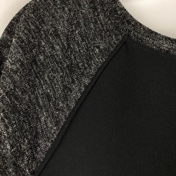 Loft Raglan Knit Shift Dress Black Space Dye Gray Womens Size 10 - Picture 11 of 11